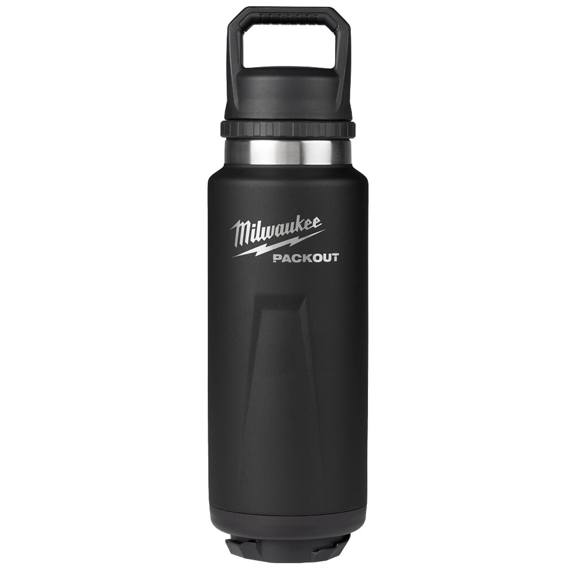 Milwaukee PACKOUT 36-Oz. Insulated Bottle with Chug Lid, Black, Model# 48-22-8397B